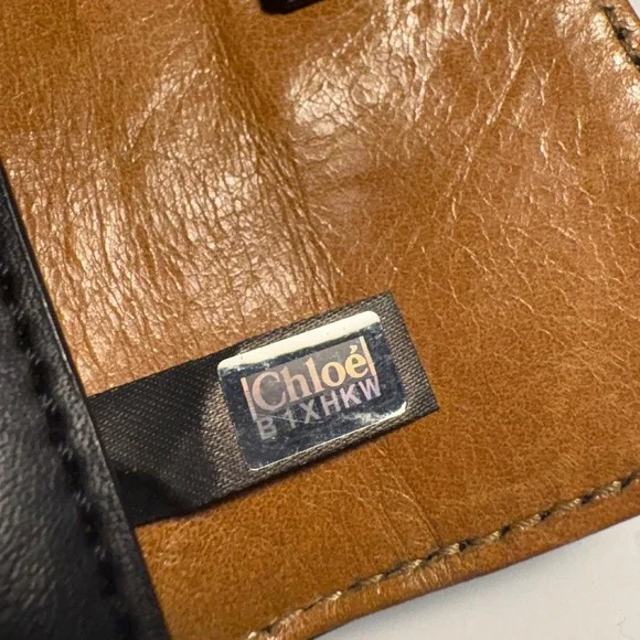 Chloe Black Brown Leather 6 Key Card Holder Snap Closure - Picture 11 of 13